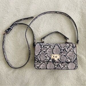 Madison West Faux Snakeskin Crossbody Bag